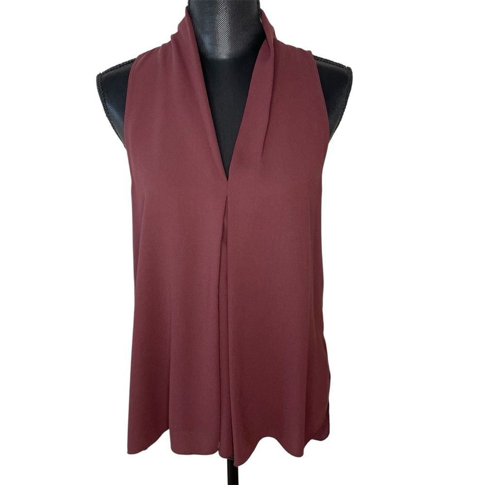 Wilfred Aritizia Blouse Nuit Sleeveless Tank Top Burgundy Red Size Small